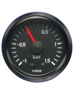 Manomètre VDO Pression Turbo 1.5 Bar Diamètre 52 Fond Noir Manomètre VDO Pression Turbo 1.5 Bar Diamètre 52 Fond Noir