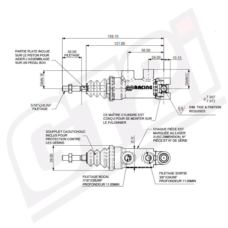 Cilindru principal AP Racing CP7854-94, diametru 22,2 mm (0,875") - AP-CP7854-94PRTE - CP7854-94PRTE - 3661768605127