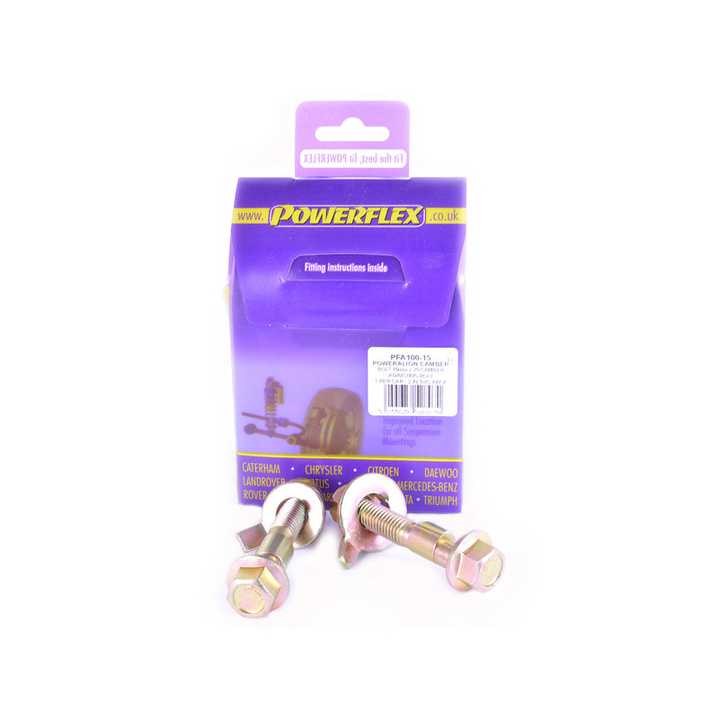 Silent-Bloc Powerflex Kit Camber stelschroef (15mm) Daihatsu Charade G202, G203 (1993 - 2000) - PF-A100-15 - PFA100-15 - 5055676528070