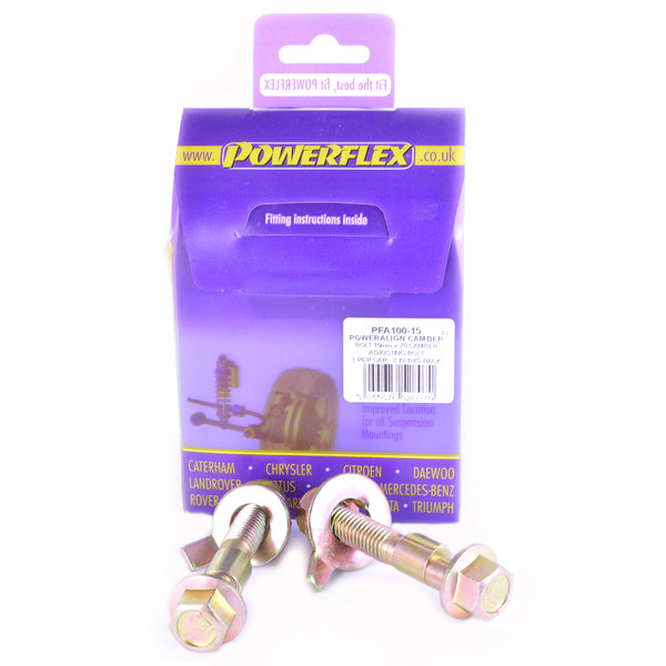Set de silentblocuri Powerflex cu șuruburi de reglaj al camberului (15 mm) pentru Daihatsu Charade G202, G203 (1993 - 2000) - PF-A100-15 - PFA100-15 - 5055676528070