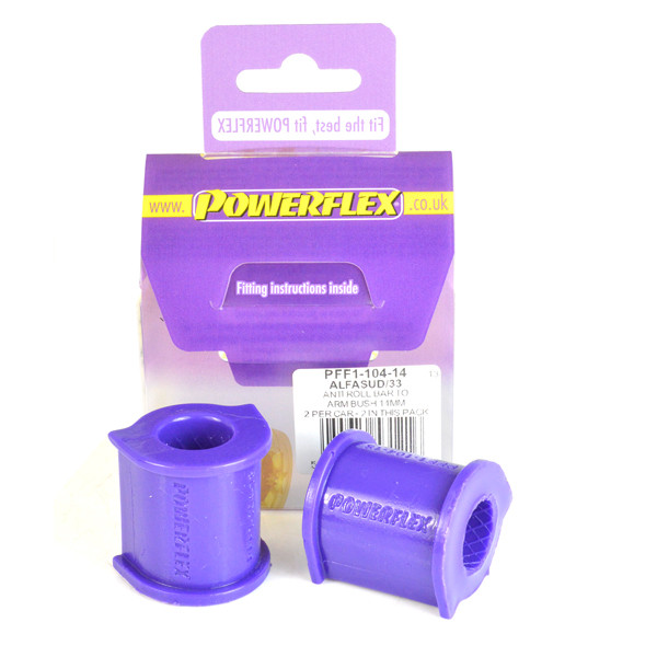 Powerflex bushes for Anti Roll Bar To Arm Bush 14mm Alfa Romeo Alfasud, Alfasud Sprint (1971-1989), 33 (1983-1995) - PF-F110414-2 - PFF1-104-14 - 5055676531216