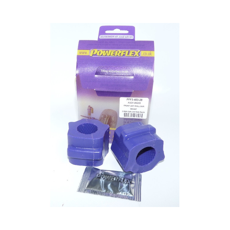Silent-Bloc Powerflex voorste stabilisatorstang op 28mm Audi V8 Type 44 & C4 chassis (1988-1994) - PF-F340328-2 - PFF3-403-28 - 5055676500915