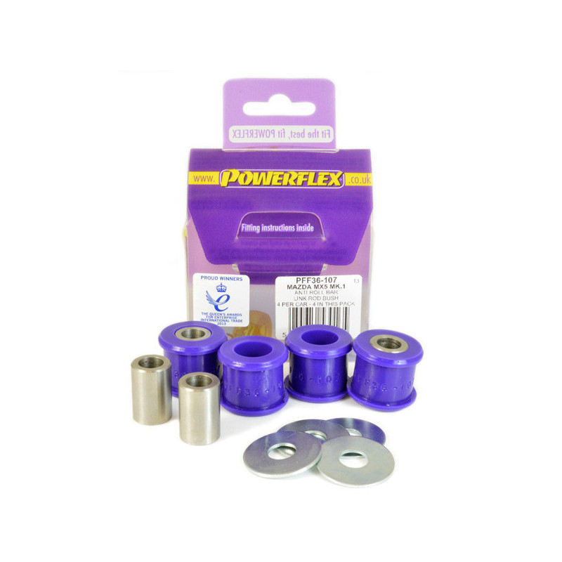 Silent-Bloc Powerflex achterste anti-rolstangkoppeling Mazda MX-5, Miata Mk1 NA (1989-1998) - PF-F36107-4 - PFF36-107 - 5055676530165