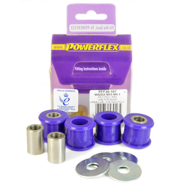 Powerflex bushes for Rear Anti Roll Bar Link Rod Bush Mazda MX-5, Miata, Eunos Mk1 NA (1989-1998) - PF-F36107-4 - PFF36-107 - 5055676530165