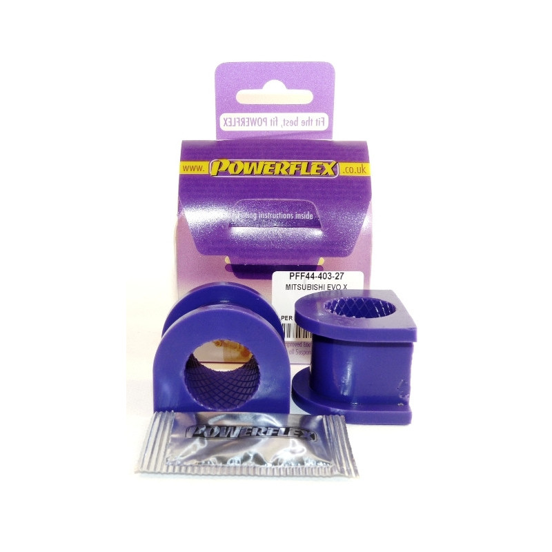 Silent-Bloc Powerflex stabilisatorstang vooraan op 27 mm-chassis Mitsubishi Lancer Evolution 10 CZ4A (10/07-) - PF-F4440327-2 - PFF44-403-27 - 5055676505804