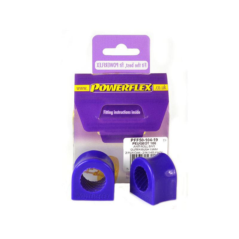 Silent-Bloc Powerflex Rolbeugel Buitenkant 19mm Citroen AX Mk1 & 2 (1986-1998) - PF-F5010419-2 - PFF50-104-19 - 5055676531520
