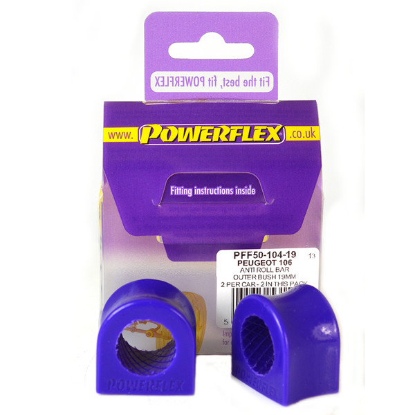 Silent-Bloc Powerflex Rolbeugel Buitenkant 19mm Citroen AX Mk1 & 2 (1986-1998) - PF-F5010419-2 - PFF50-104-19 - 5055676531520