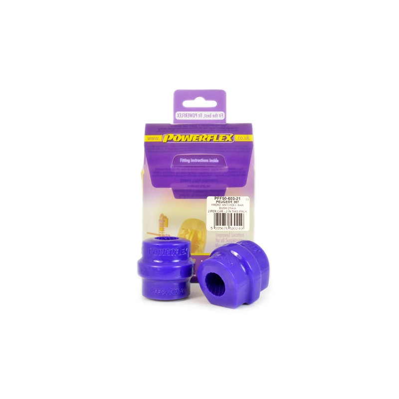 Silent-Bloc Powerflex Voorste stabilisatorstang 21mm Peugeot 307 (2001-2011), Peugeot 308 (2007-2014) - PF-F5060321-2 - PFF50-603-21 - 5055676530240