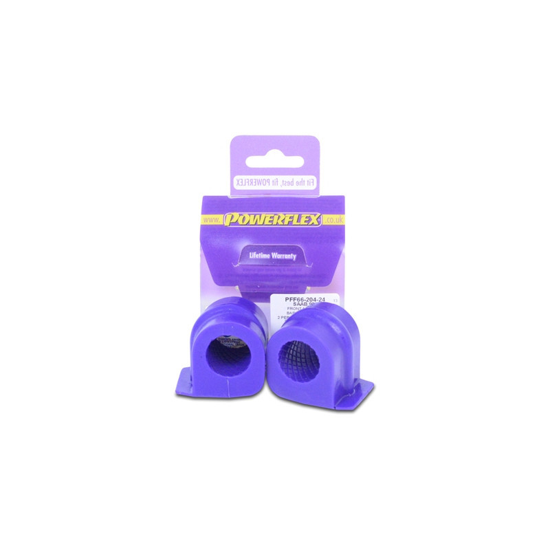 Powerflex bushes for Front Anti Roll Bar Mounting 24mm Saab 9-3 (1998-2002) - PF-F6620424-2 - PFF66-204-24 - 5055676507679