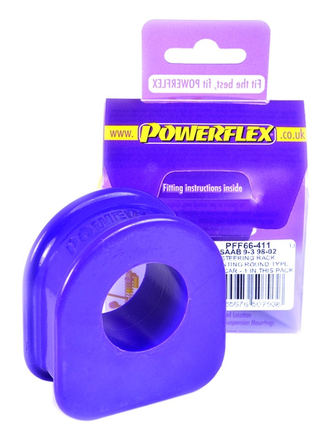 Powerflex bush for Steering Rack Mounting Round Type Saab 9-3 (1998-2002) - PF-F66411 - PFF66-411 - 5055676507938