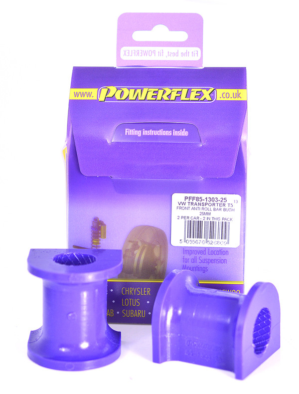 Powerflex bushes for Front Anti Roll Bar Bush 25mm Volkswagen T5 Transporter inc. 4Motion (2003-2015) - PF-F85130325-2 - PFF85-1303-25 - 5055676526809