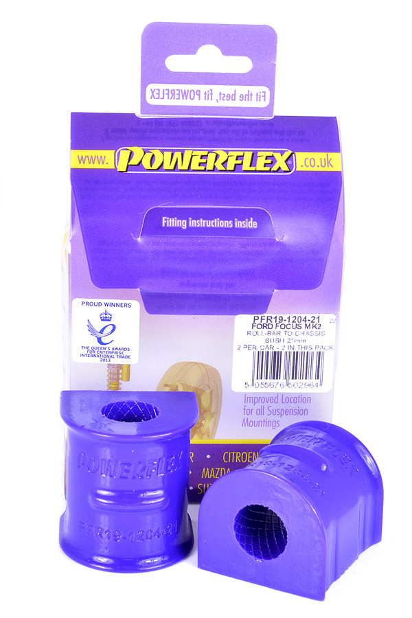 Silentbloc Powerflex pentru bară antiruliu spate pe șasiu de 22 mm pentru Ford Focus Mk3, inclusiv versiunile ST (2011 -) și Est - PF-R19120422-2 - PFR19-1204-22 - 5055676533050