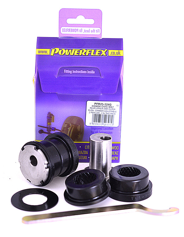 Powerflex bushes for Rear Upper Arm Outer Bush, Camber Adjustable Honda Civic Mk7 inc. Type-R (2001-2005) - PF-R25324G-2 - PFR25-324G - 5055676526069