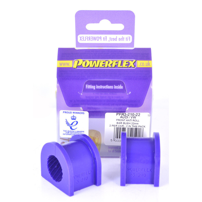 Silent-Bloc Powerflex Antistabilisatorstang achter 22 mm Audi A4 incl. Voor (2WD) - PF-R321022-2 - PFR3-210-22 - 5055676525918