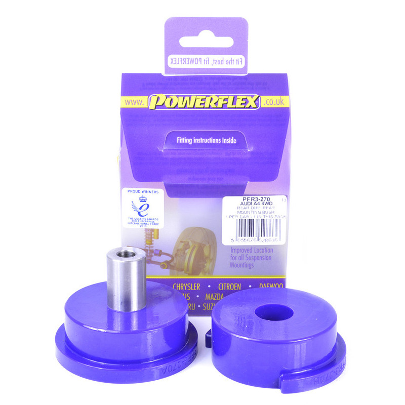 Silent-Bloc Powerflex voordifferentieel achter Audi A4 incl. Avant Quattro (4WD) - PF-R3270 - PFR3-270 - 5055676528636