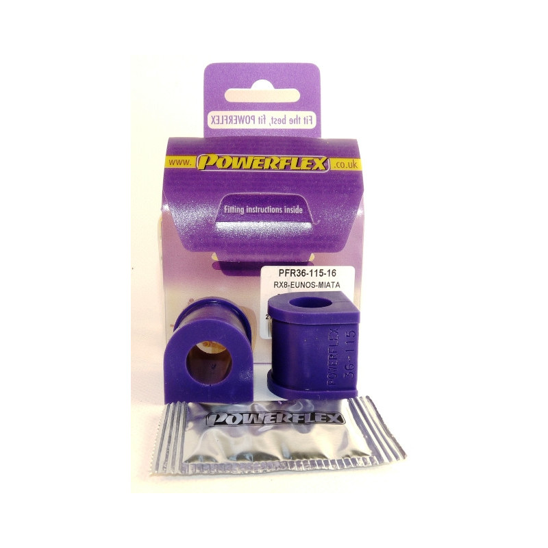 Silent-Bloc Powerflex Rolbeugel Achter 16mm Mazda RX-8 (2003-2012) - PF-R3611516-2 - PFR36-115-16 - 5055676504913