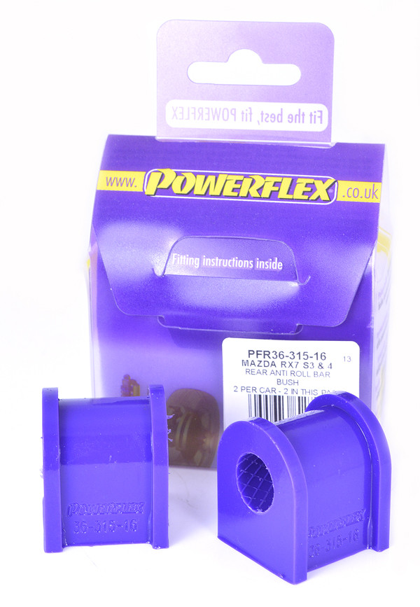 Silent-Bloc Powerflex Rolbeugel Achter 16mm Mazda RX-7 Generatie 3 & 4 (1992-2002) - PF-R3631516-2 - PFR36-315-16 - 5055676527967