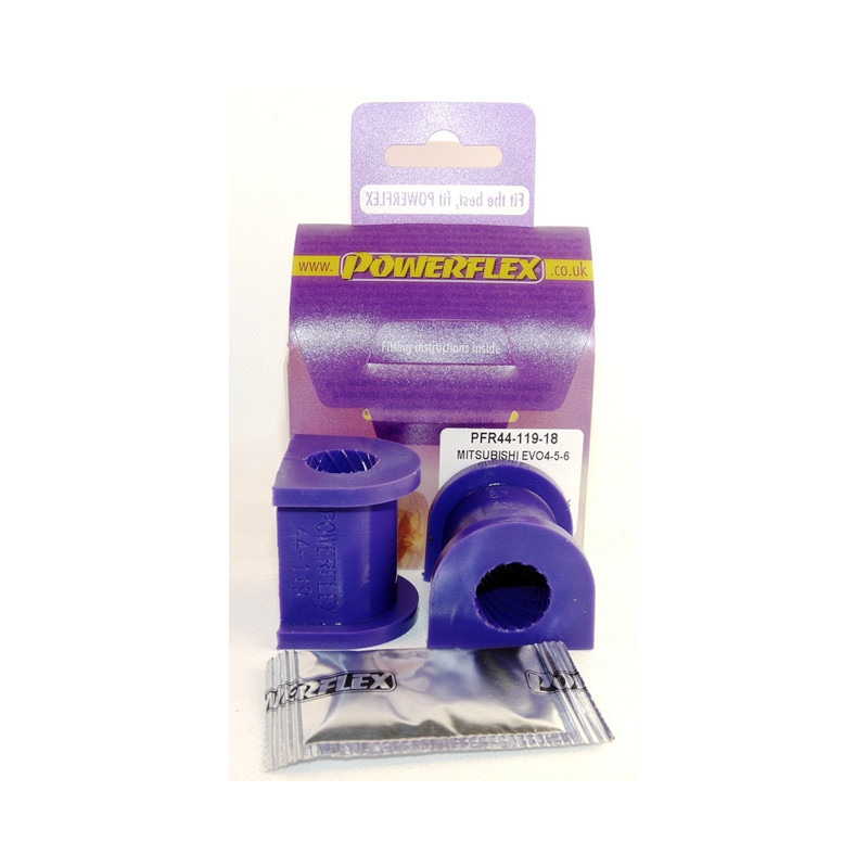 Silent-Bloc Powerflex Rolbeugel Achter 18mm Mitsubishi Lancer Evolution 4, 5 & 6 RS/GSR - PF-R4411918-2 - PFR44-119-18 - 5055676505583