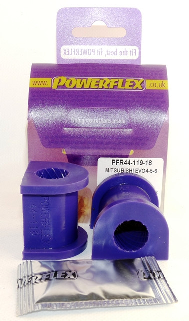 Powerflex bushes for Rear Anti Roll Bar Mounting 18mm Mitsubishi Lancer Evolution 4, 5 & 6 RS/GSR - PF-R4411918-2 - PFR44-119-18 - 5055676505583