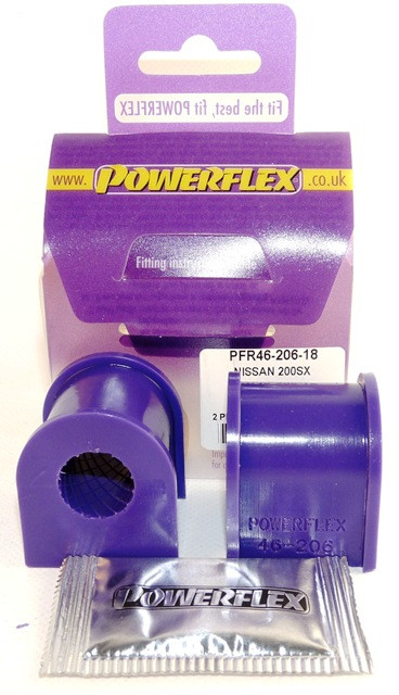 Silentbloc Powerflex pentru bară antiruliu spate de 18 mm, Nissan 200SX - S13, S14, S14A și S15 - PF-R4620618-2 - PFR46-206-18 - 5055676506016