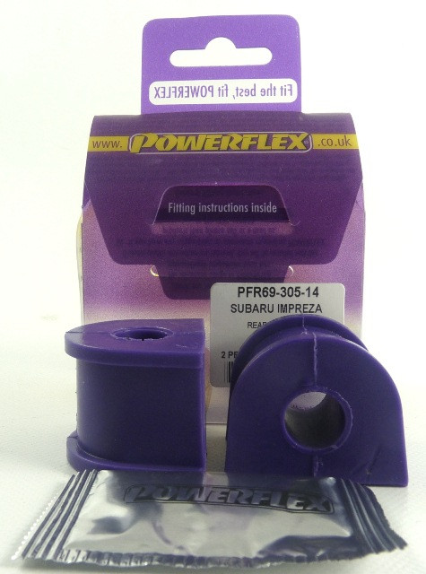 Powerflex bushes for Rear Anti Roll Bar To Chassis Bush 14mm Subaru Impreza Turbo, WRX & STi GD,GG (2000 - 2007) - PF-R6930514-2 - PFR69-305-14 - 5055676508515