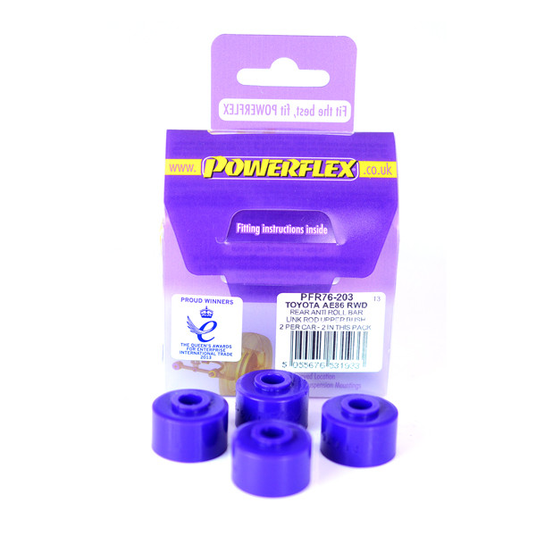 Silent-Bloc Powerflex achterste rolbeugel op Toyota Corolla AE86 RWD chassis - PF-R76203-2 - PFR76-203 - 5055676531933