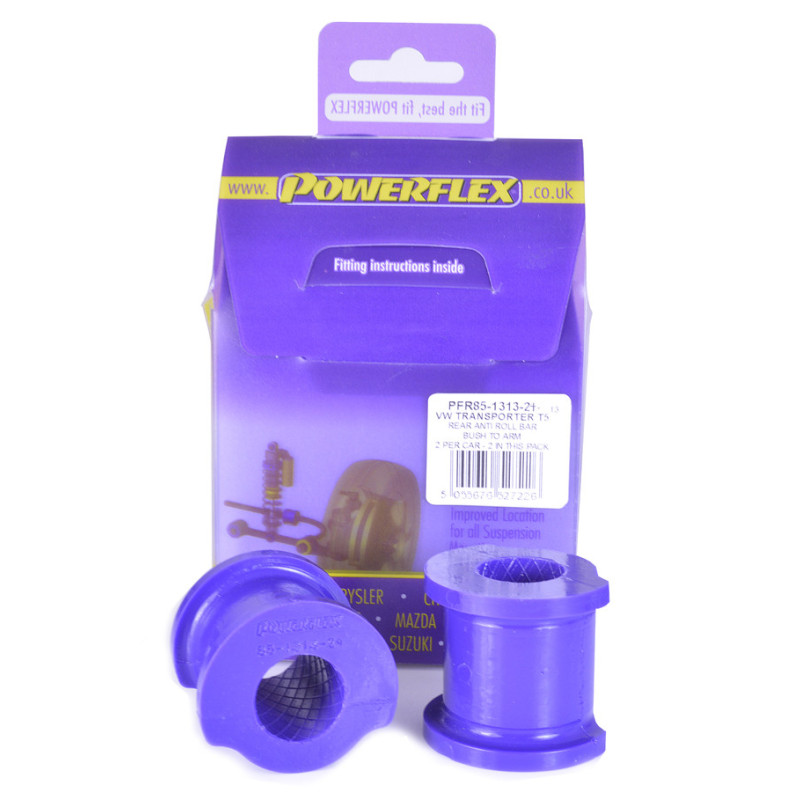 Silent-Bloc Powerflex Antistabilisatorstang achter op 22mm arm Volkswagen T5 Transporter incl. 4Motion (2003-2015) - PF-R85131322-2 - PFR85-1313-22 - 5055676527226