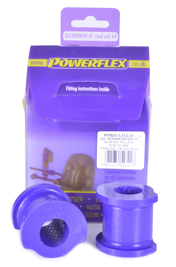 Silentbloc Powerflex pentru bară antiruliu spate montată pe braț, 22 mm, Volkswagen T5 Transporter, inclusiv 4Motion (2003-2015) - PF-R85131322-2 - PFR85-1313-22 - 5055676527226