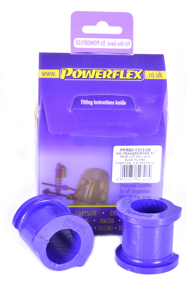 Silent-Bloc Powerflex Barre Anti-Roulis Arrière sur Bras 28mm Volkswagen T5 Transporter inclu 4Motion (2003-2015) - PF-R85131328-2 - PFR85-1313-28 - 5055676527264