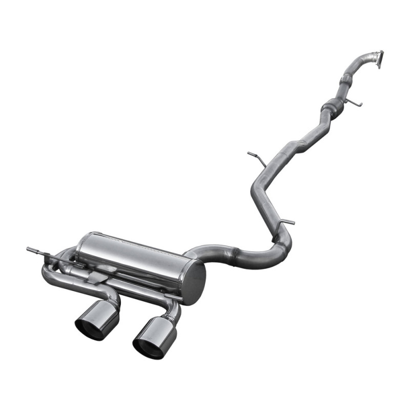 Uitlaat Inoxcar Tussenbuis + Centrale Achterdemper 2X100 RACING d70 VW GOLF 6 2.0 R TSI 4MOTION 270HP ap 2010 - IC-CATBACKVW3 - CATBACK.VW3 - 3661768102275