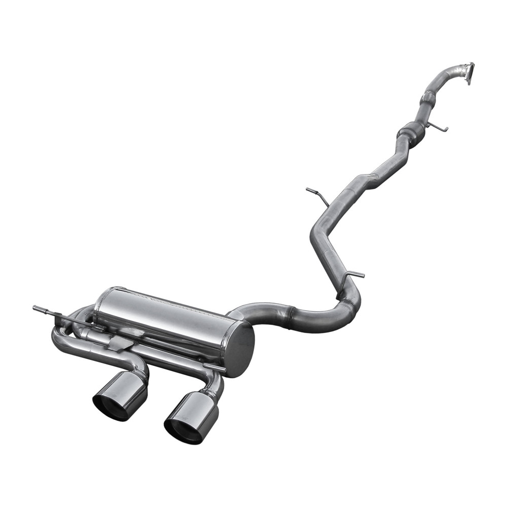 Sistem de evacuare Inoxcar: tub intermediar + tobă tubulară de zgomot central spate 2X100 RACING d70 pentru VW GOLF 6 2.0 R TSI  - IC-CATBACKVW3 - CATBACK.VW3 - 3661768102275
