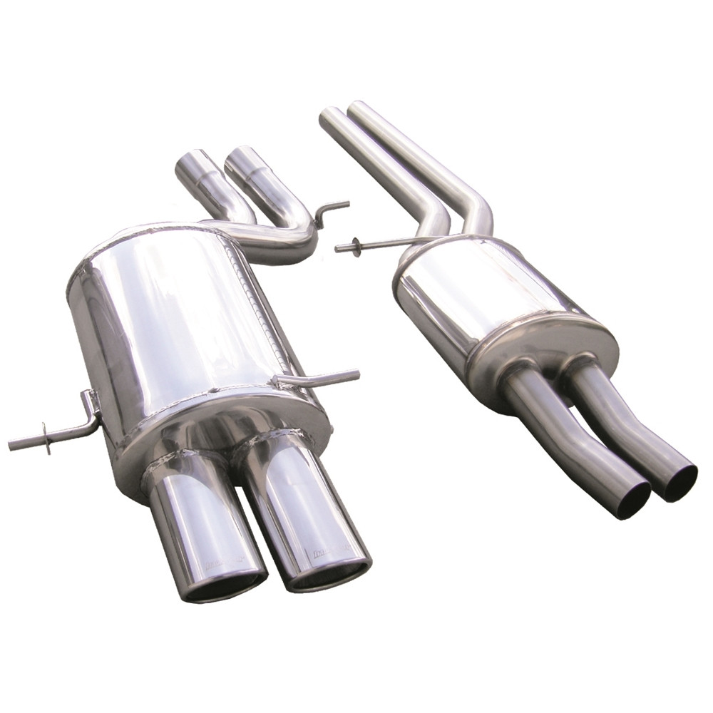 Inoxcar Exhaust Intermediate tube with Silencer 2X90X70 AUDI A4 (Type B5) RS4 2.7 BITURBO (380HP) 1998-2001 - IC-OVA40190 - OVA4.01.90 - 3661768300312