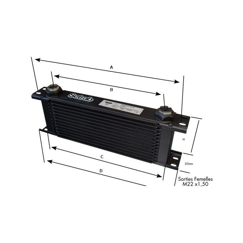 Radiateur Huile 34Rangées M22x150 SETRAB - G-934M22I - 934M22I - 3661768725467