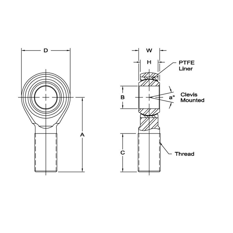 Rotule Compétition Aurora Mâle Pas Anglais Oeil 5/8" - RO-AML-10T - AB-10T - 3661768321188