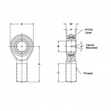 Rotule Compétition Aurora Mâle Oeil 1/2"
