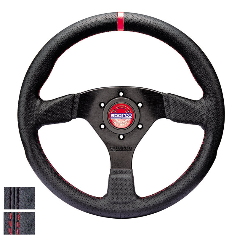 Sparco R383 Champion plat lederen stuurwiel - 015R383PLUN.R - 015R383PLUNRS