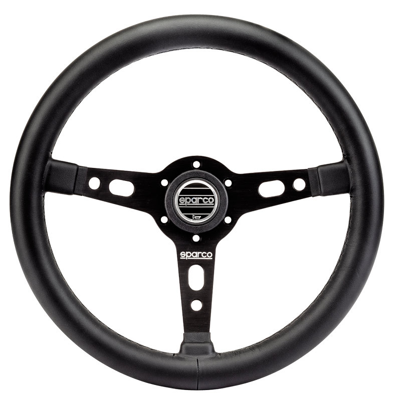 Sparco Targa 350 Black Leather Steering Wheel - 015TARGA350PLNR - 015TARGA350PLNR - 8033280279271