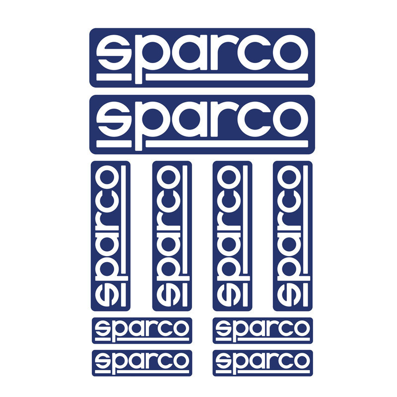 Vel van 10 Sparco stickers - 09003 - 09003 - 8033280282233
