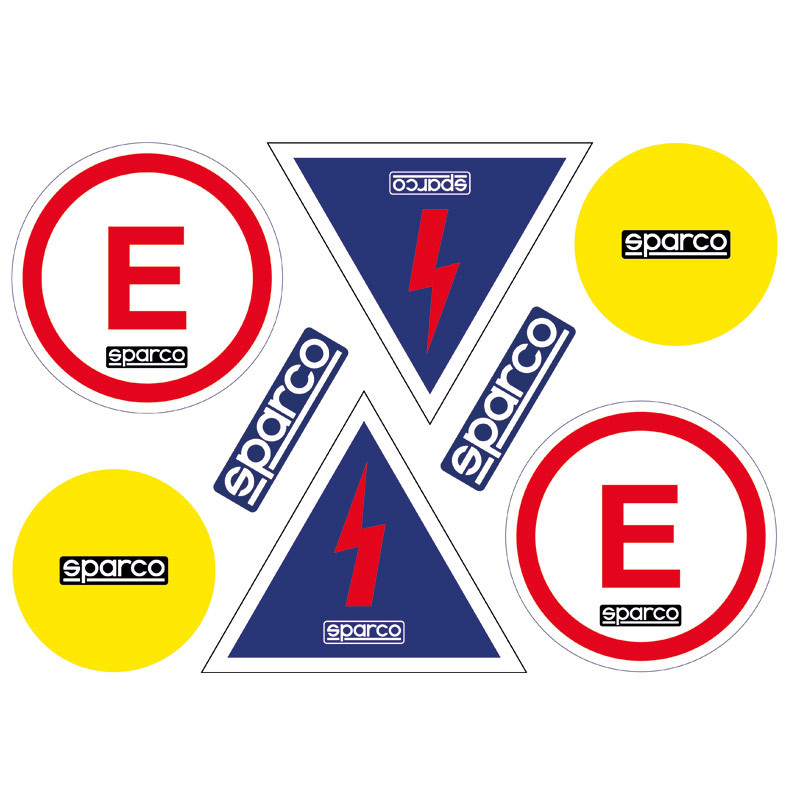 Kit of Sparco Fire Extinguisher/Circuit Breaker Stickers - ASPA002 - ASPA002 - 8033280276799