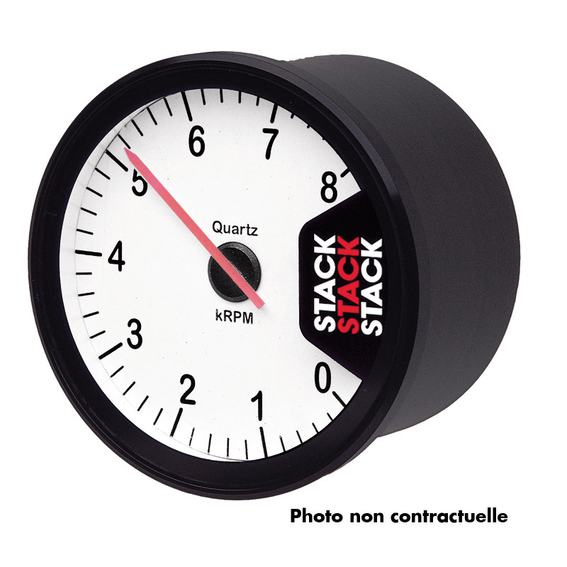 Compte Tours Stack Clubman 0-10000 Diamètre 80mm Blanc - ST-200-0-10000W - ST200-010W - 3661768863329