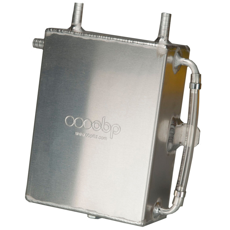 2 Liter square bulkhead mount baffled oil catch tank - OBP-CT006 - OBPCT006 - 3661768134849