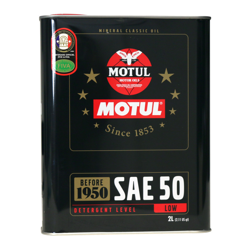 Motul Classic 2L SAE 50 Mineral Motor Oil - MOT-CSAE50 - 104510 - 3374650237459