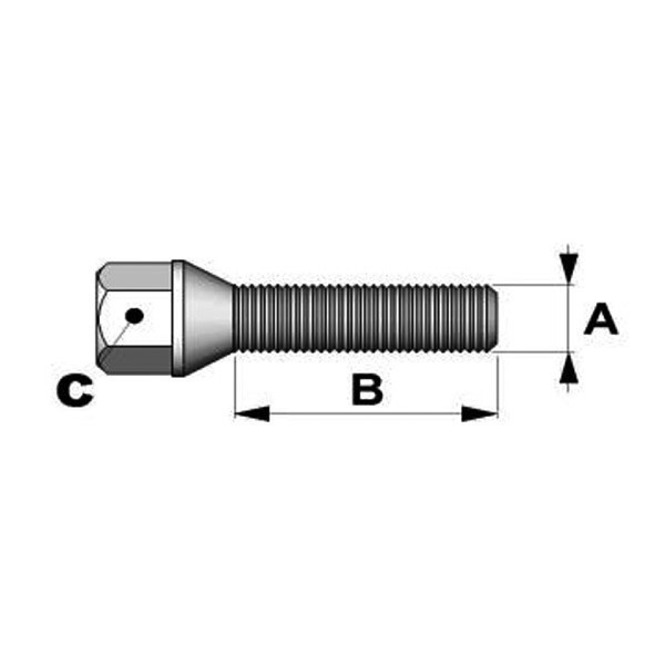 Viti conici 12x150mm lunghezza 32 40 45 o 50mm testa 17mm - BR-BCGS11