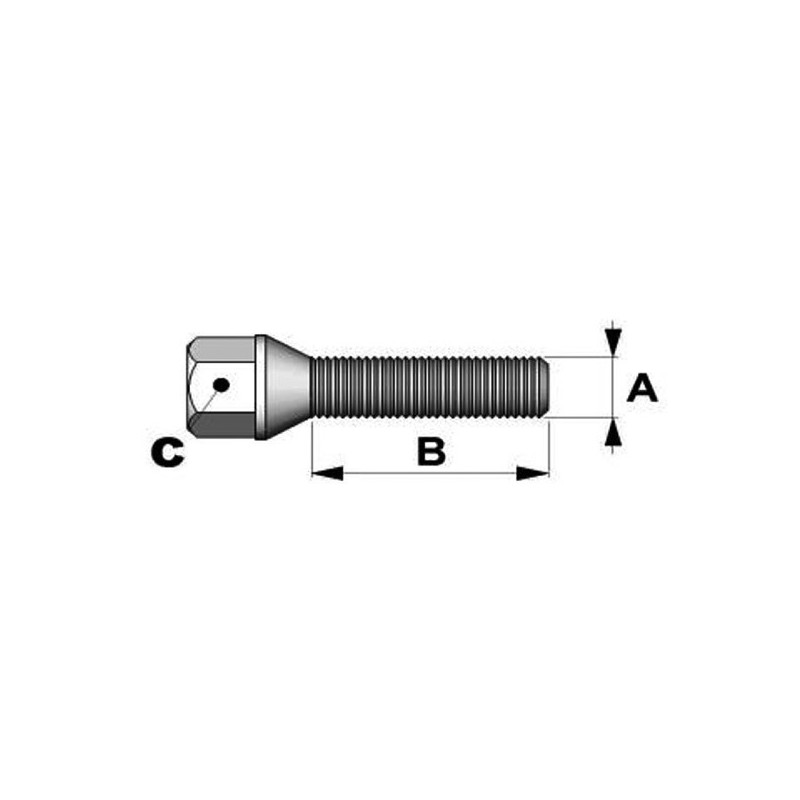 Viti conici 14x150mm lunghezza 40mm testa 19mm - BR-BCGS24