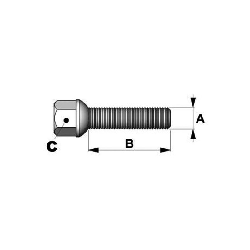 14x150mm spherical screws Length 40 45 50 60mm Head 19mm - BR-BSGS06