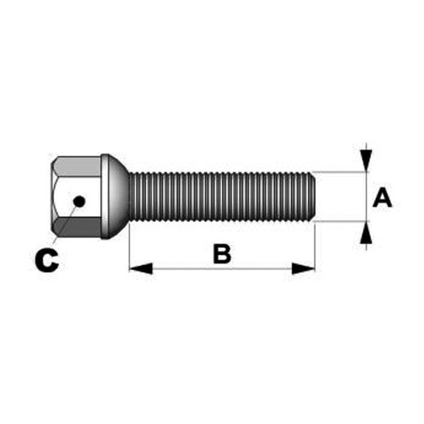 Vis Sphériques 12x150mm Longueur 45 60mm Tête 17mm - BR-BSGS01