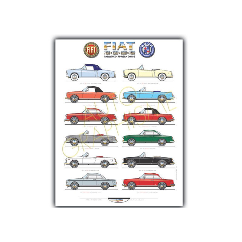 Poster Fiat Alle 500 en afgeleiden - AG-PFI02 - PFI02 - 36617681496920