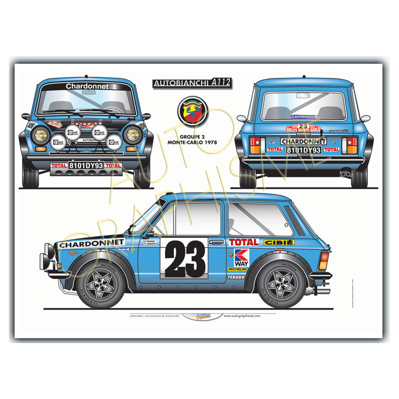 Poster ABARTH A112 70pk Mc - AG-AB05 - AB05 - 36617681497153