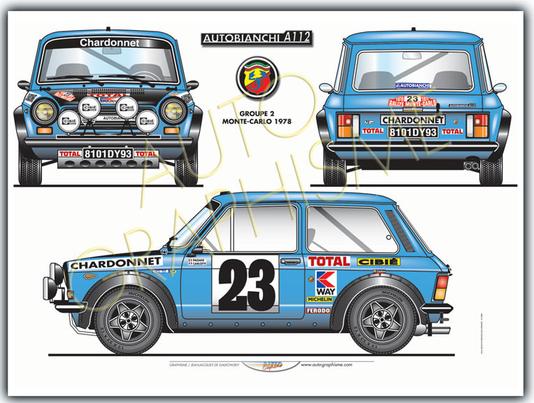 Afiş ABARTH A112 70 cv Mc - AG-AB05 - AB05 - 36617681497153