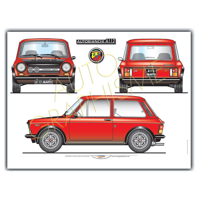 Poster ABARTH A112 70pk S1 - AG-AB06 - AB06 - 36617681497163